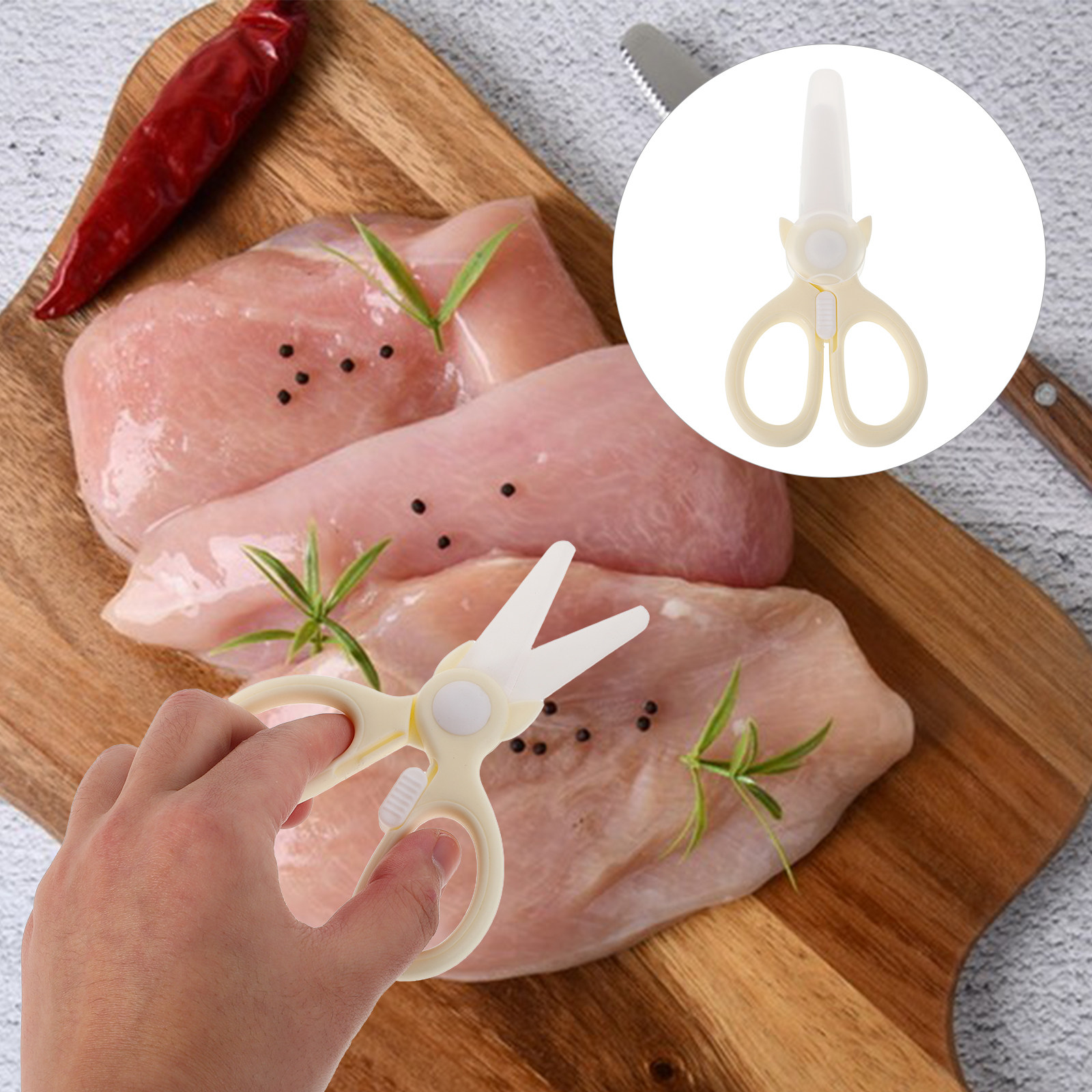 Baby Food Scissors - Ceramic Food Cutter Scissors for Baby