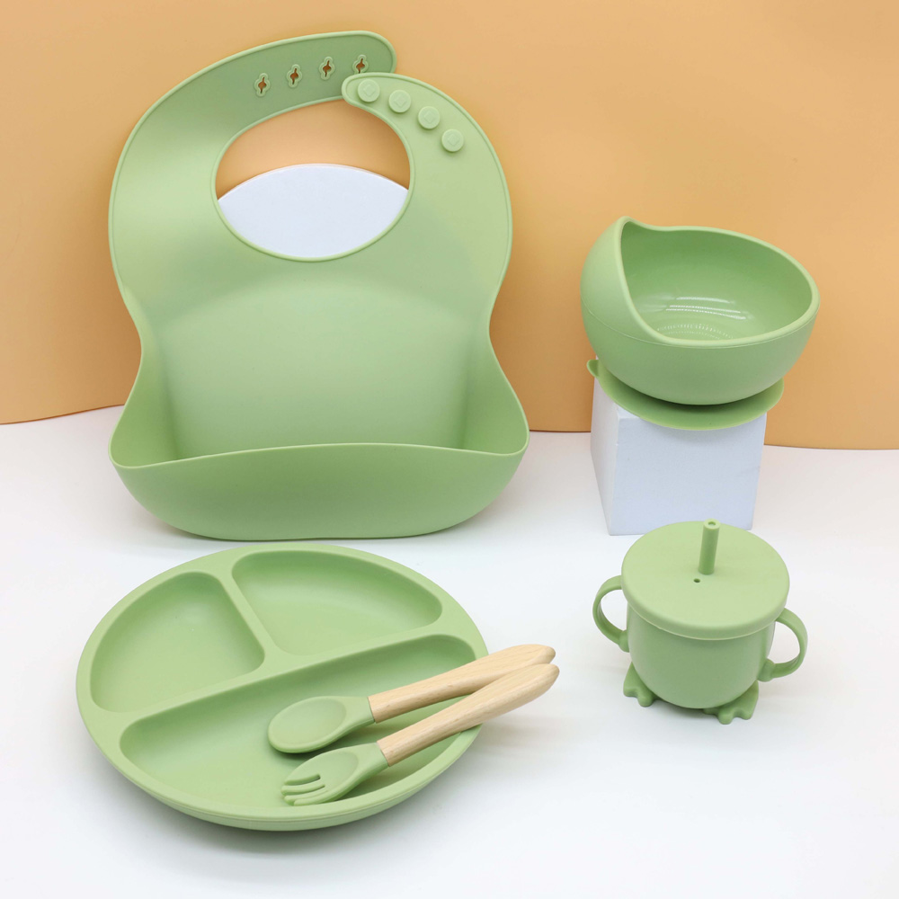 Baby Food Guide - Hot baby food tableware set bib