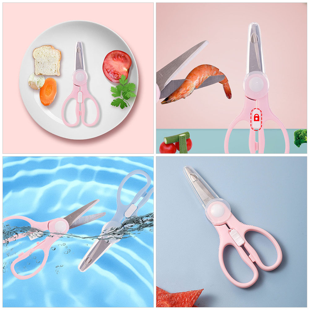 Baby Food Scissors - Portable Stainless Steel Baby Food Scissors
