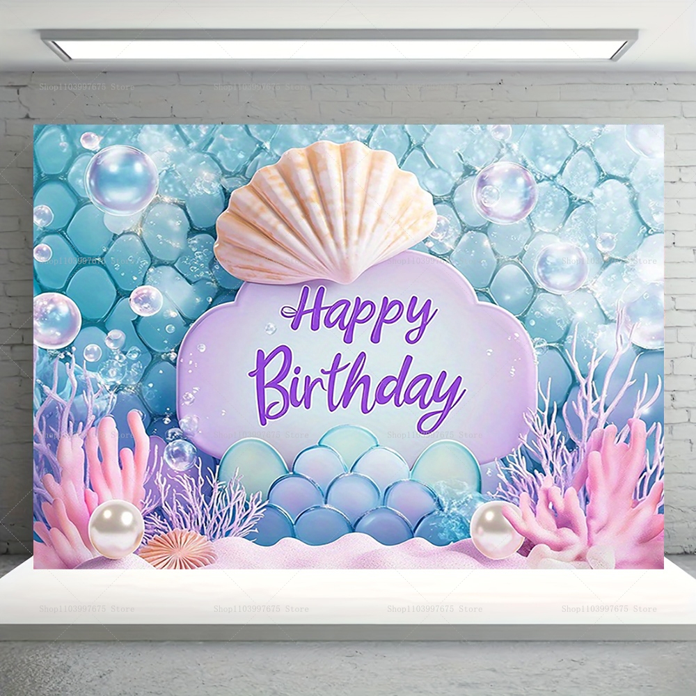 Mermaid Party Backdrops Childr - Baby Food Ideas ulasan dan harga