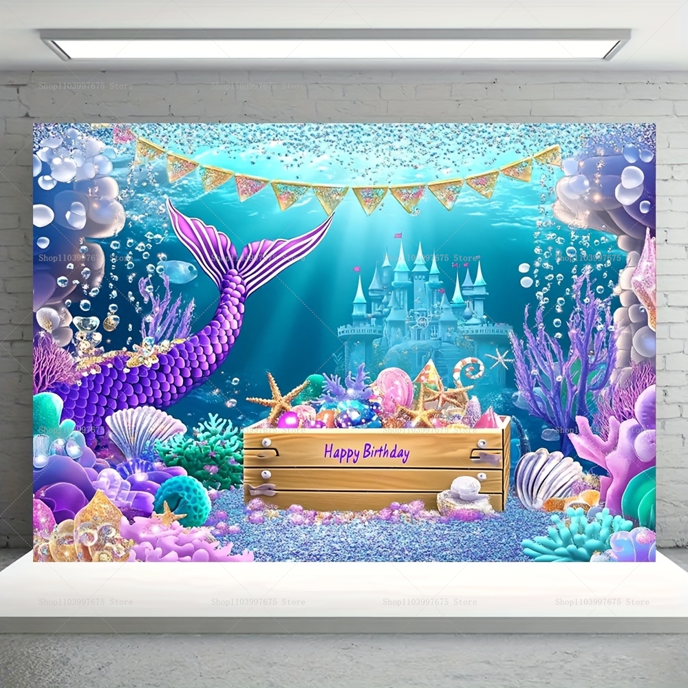 Mermaid Party Backdrops Childr - Baby Food Ideas ulasan dan harga
