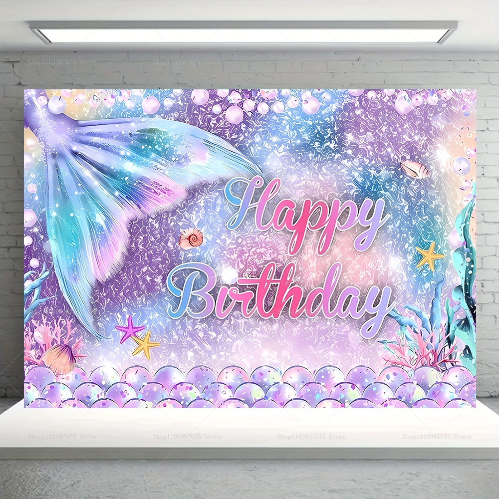 Mermaid Party Backdrops Childr - Baby Food Ideas ulasan dan harga