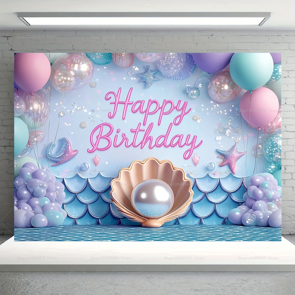 Mermaid Party Backdrops Childr - Baby Food Ideas ulasan dan harga