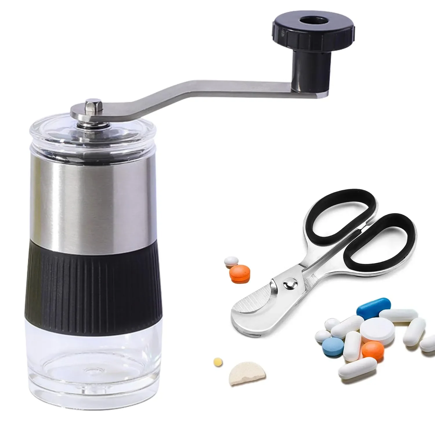 Pill Crusher with Pill Cutter  - Baby Food Scissors ulasan dan harga