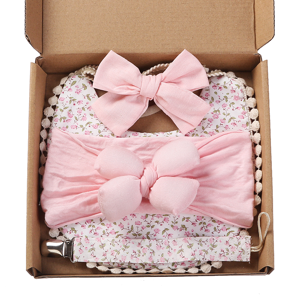 4Pcs/Set Flower Print Baby Bib - Baby Food Set ulasan dan harga