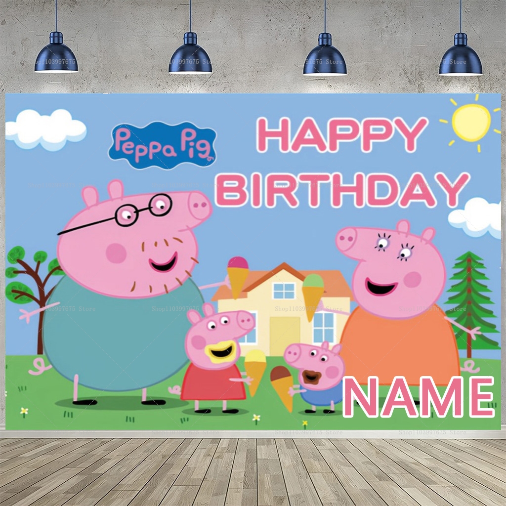 Custom Name Cartoon Peppa Pig  - Baby Food Ideas ulasan dan harga