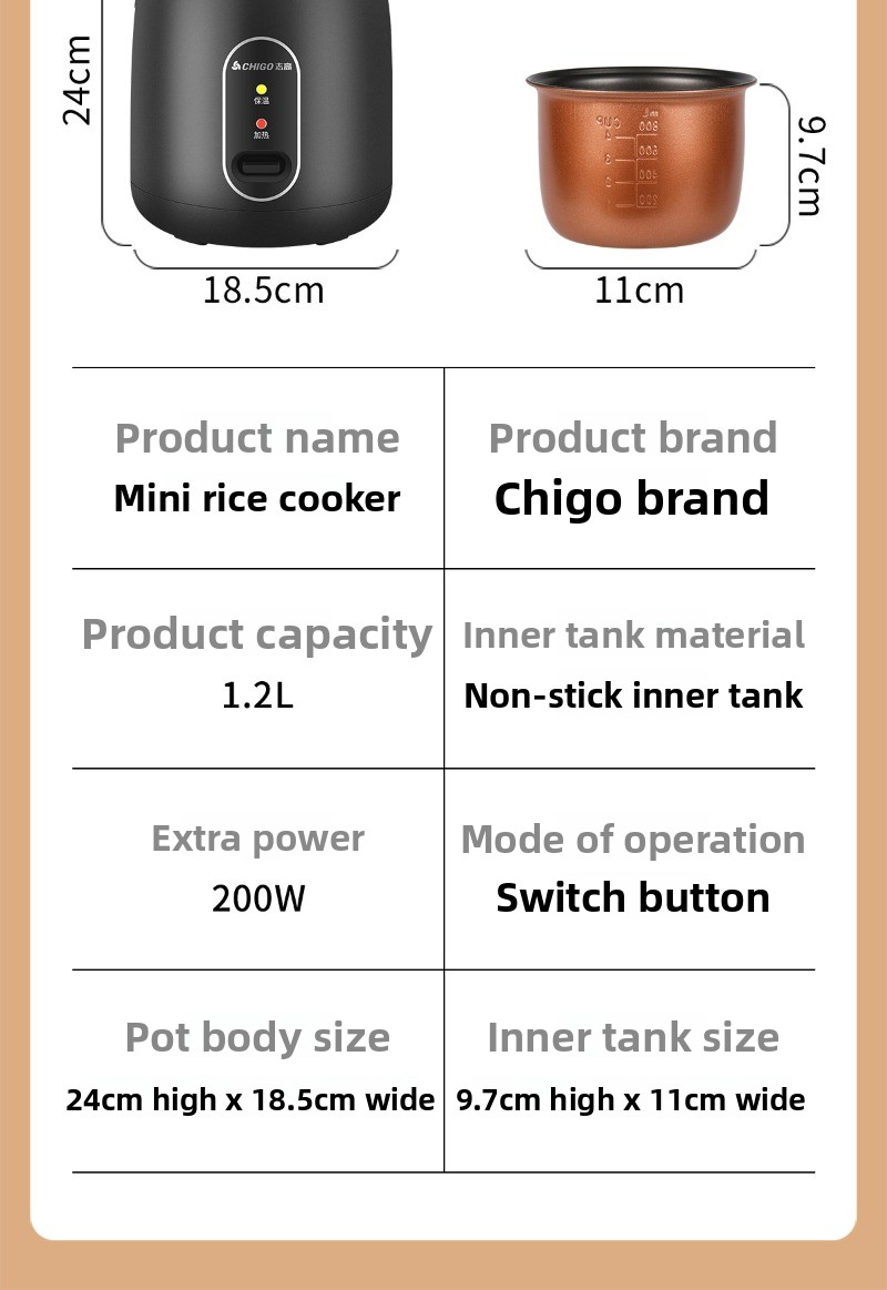 1.2L Mini Rice Cooker, Dormito - Baby Food Oil ulasan dan harga