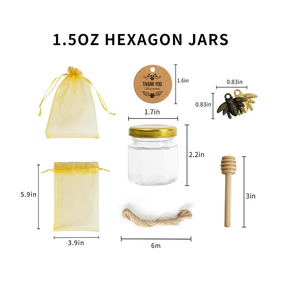 1.5oz 6Pack Mini Glass Hexagon - Baby Food Jar ulasan dan harga
