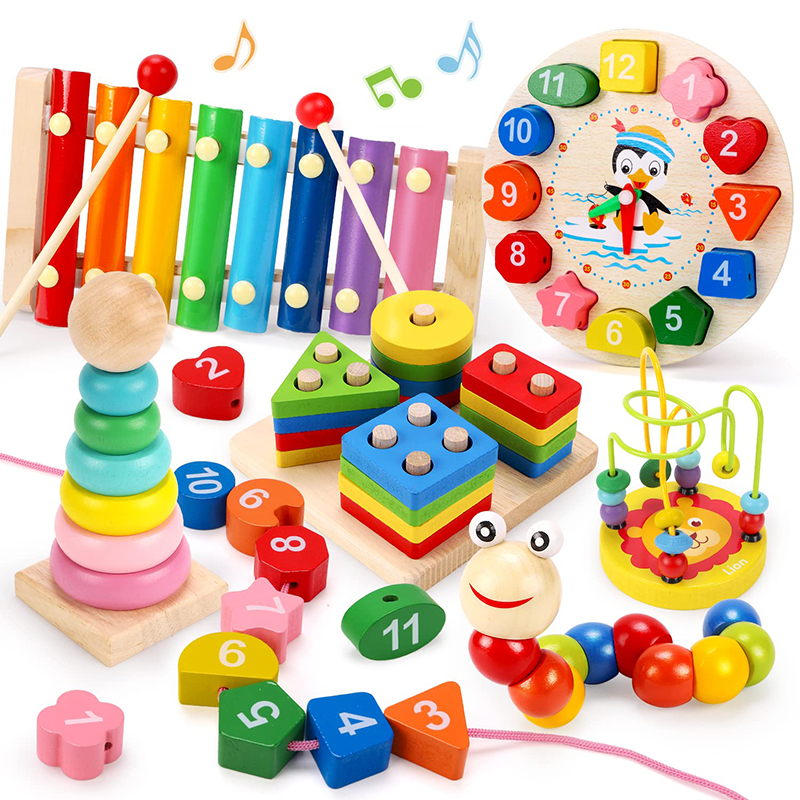 5-6pcs/set Montessori Wooden T - Baby Food Product ulasan dan harga