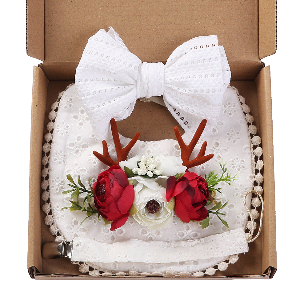 4Pcs/Set Flower Print Baby Bib - Baby Food Set ulasan dan harga